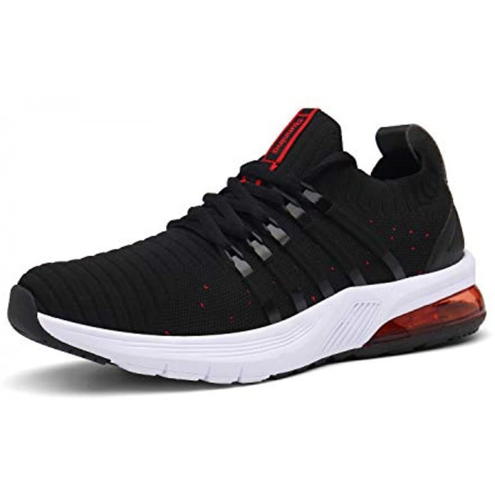 Men's Sport Trail Running Shoes Black-Red Comfortable Sneakers