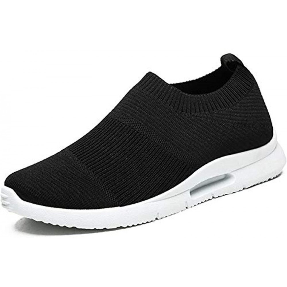 Men's Fashion Lightweight Athletic Running Walking Gym Shoes Casual Sports Shoes Black White